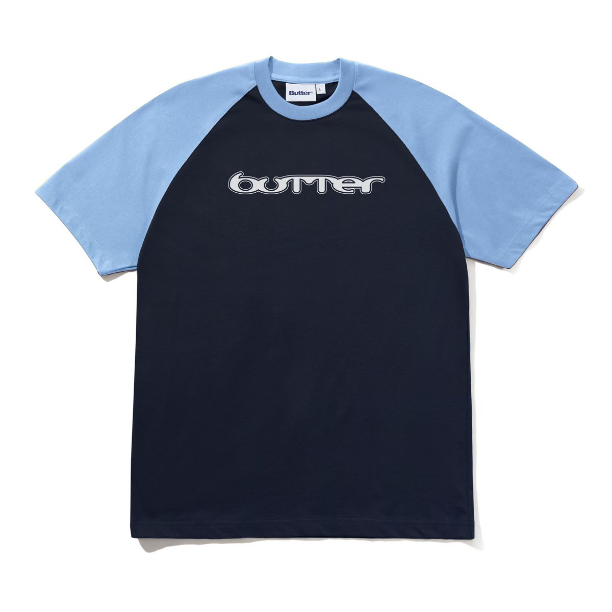 Butter Goods Witness Raglan Tee (Sky/Navy)