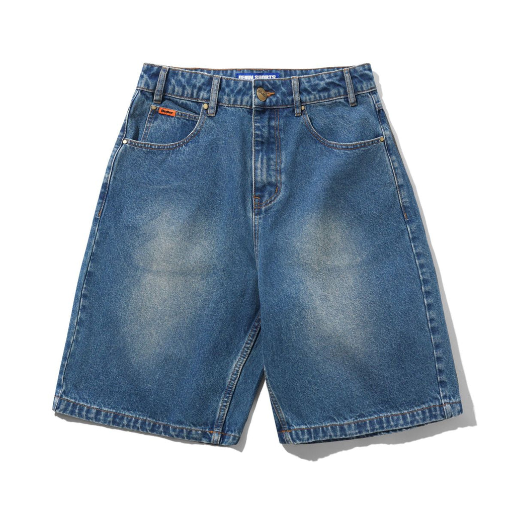 Butter Goods Baggy Denim Shorts (Distressed Indigo)