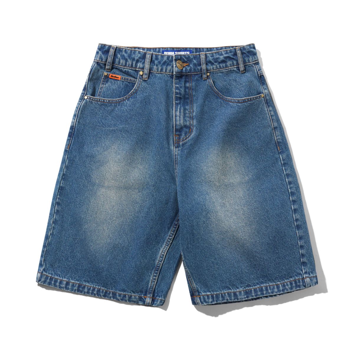 Butter Goods Baggy Denim Shorts (Distressed Indigo)