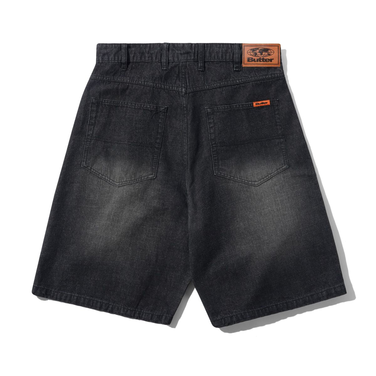Butter Goods Baggy Denim Shorts (Slub Black)