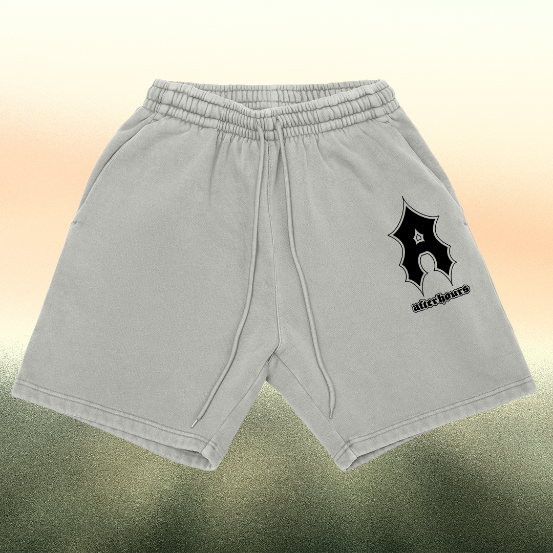 After Hours Gothic Sweat Shorts (Silver)