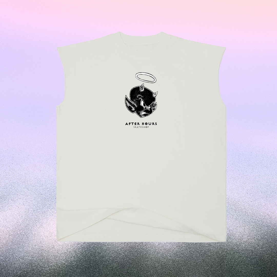 After Hours Lil Sinner Muscle Tee (White)