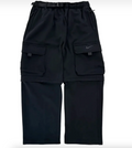 Black cargo pants with a Nike logo on a white background
