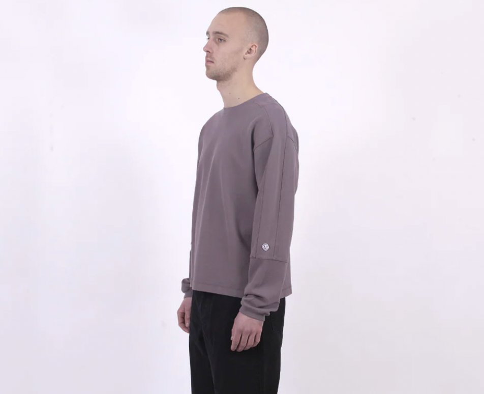 Dancer Panel Pique Crewneck (Faded Purple)