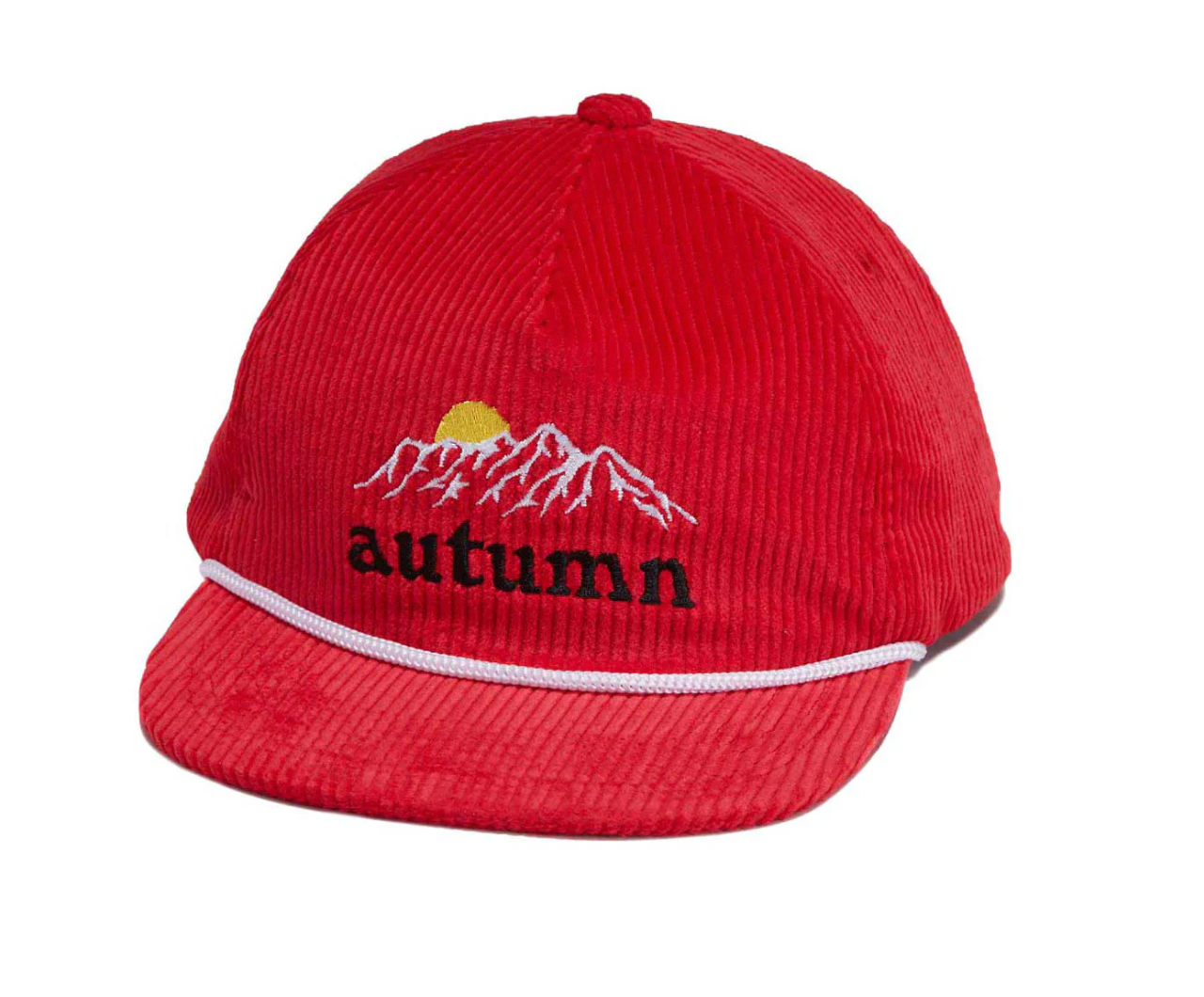 Autumn Cord 5-Panel Mesh Hat (Red)