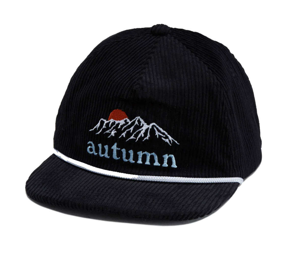 Autumn Cord 5-Panel Mesh Hat (Black)