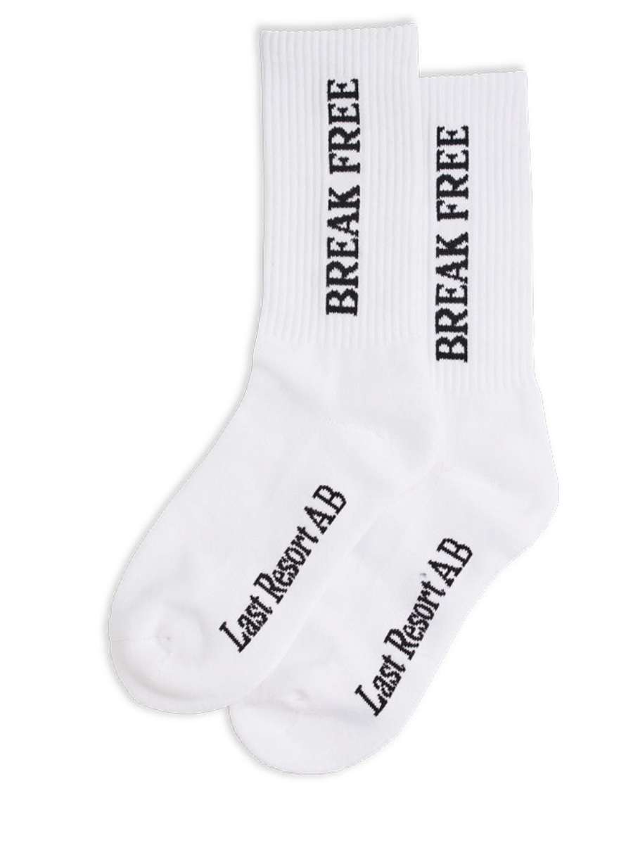 Last Resort Break Free Crew Socks (White)