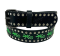 Loosey Gecko Rhinestone Belt (Black/Green)
