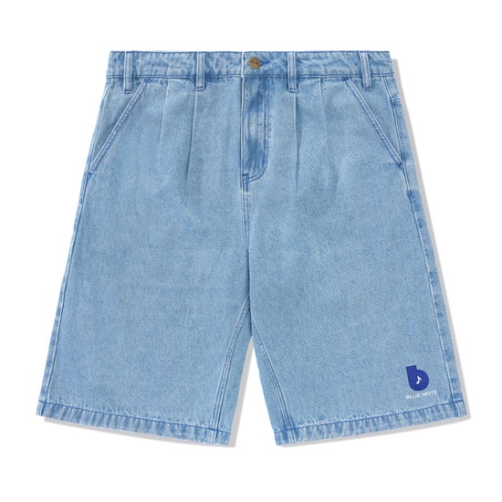 Butter Goods Pleated Denim Shorts (Washed Indigo)