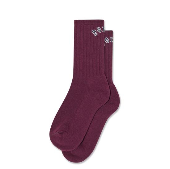 Polar Rib Socks College Logo (Wine)