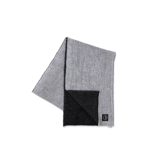 Polar Merino Lines Scarf (White/Black)