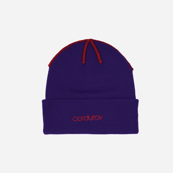 Corduroy Inside Out Beanie (Purple)