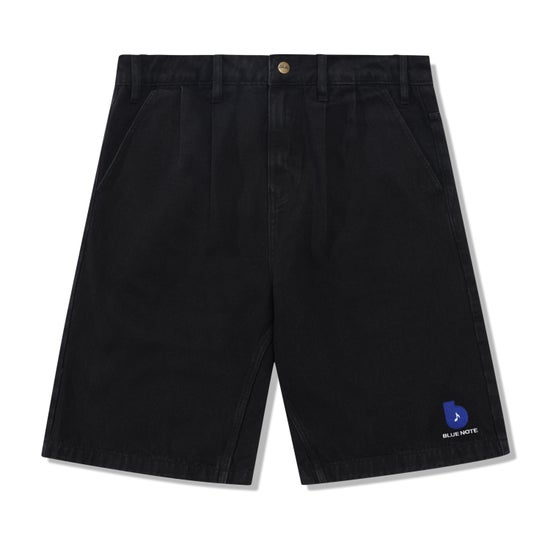 Butter Goods Pleated Denim Shorts (Washed Black)